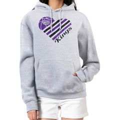 Sacramento Kings G-III 4Her by Carl Banks Women's Heart Pullover Hoodie - Heather Gray