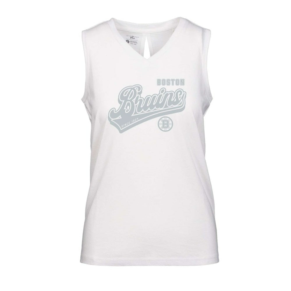 Boston Bruins Levelwear Women's Paisley Sweep V-Neck Tank Top - White - NHL 201425411