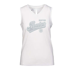 Boston Bruins Levelwear Women's Paisley Sweep V-Neck Tank Top - White - NHL 201425411