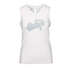 Chicago Blackhawks Levelwear Women's Paisley Sweep V-Neck Tank Top - White - NHL 201425415