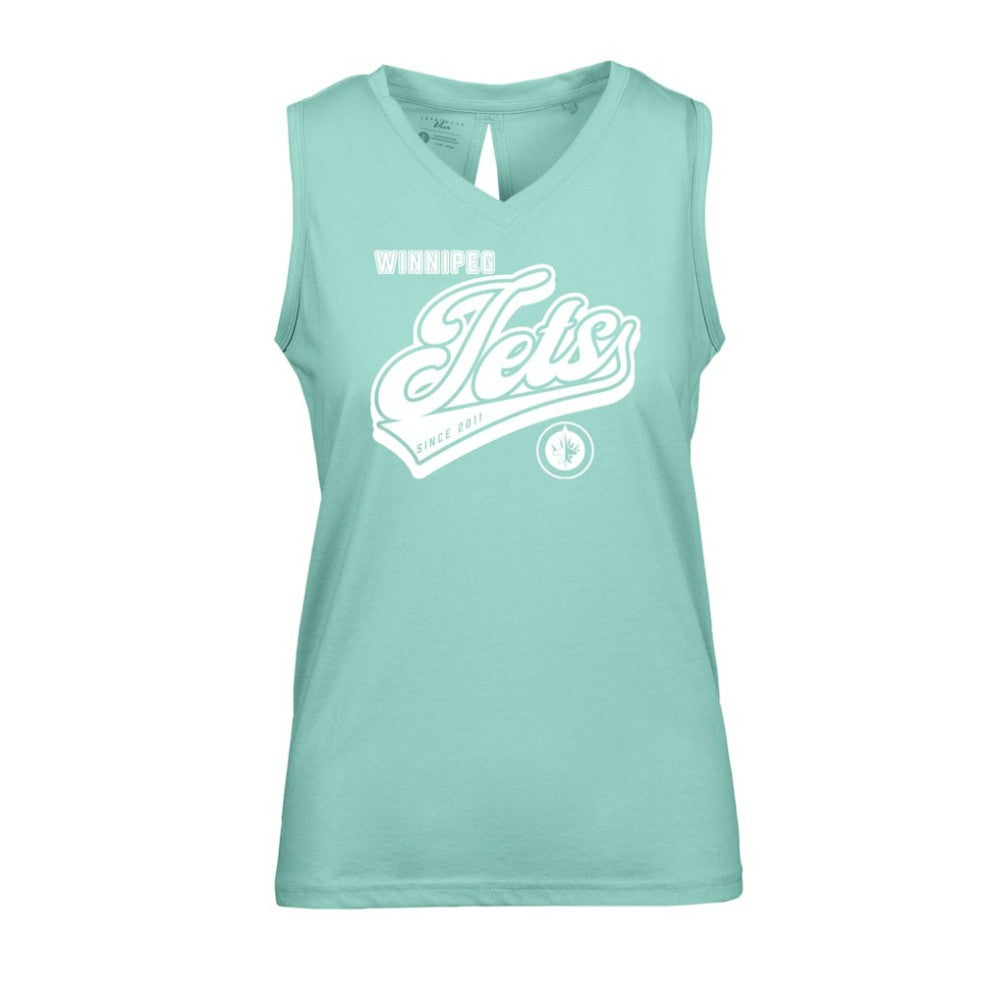 Winnipeg Jets Levelwear Women's Paisley Sweep V-Neck Tank Top - Mint - NHL 201425434