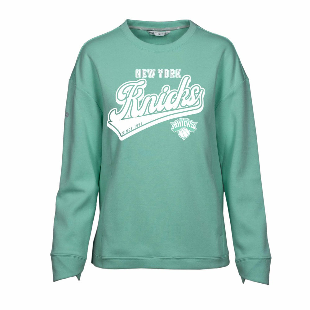 New York Knicks Levelwear Women's Fiona Sweep Pullover Sweatshirt Mint