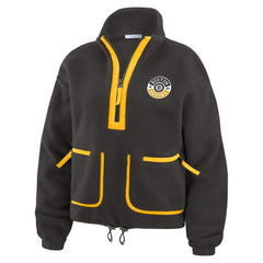 Boston Bruins WEAR by Erin Andrews Women's Polar Fleece Half-Zip Jacket - Black - NHL 201429682