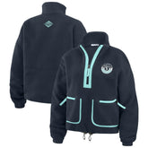 Seattle Kraken WEAR by Erin Andrews Women's Polar Fleece Half-Zip Jacket - Deep Sea Blue - NHL 201429691