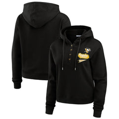 Pittsburgh Penguins WEAR by Erin Andrews Women's Waffle-Knit Pullover Hoodie - Black - NHL 201429710
