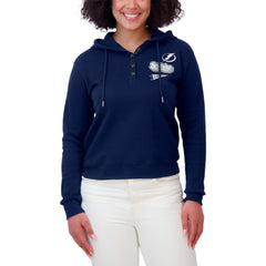 Tampa Bay Lightning WEAR by Erin Andrews Women's Waffle-Knit Pullover Hoodie - Blue - NHL 201429711