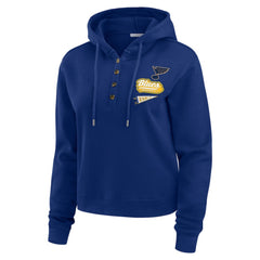 St. Louis Blues WEAR by Erin Andrews Women's Waffle-Knit Pullover Hoodie - Blue - NHL 201429712