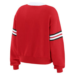 Chicago Blackhawks WEAR by Erin Andrews Women's Cropped Lace-Up Sweater - Red - NHL 201429722