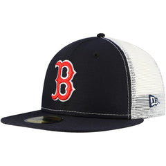Boston Red Sox New Era Team Color 59FIFTY Trucker Fitted Hat - Navy - New Era Online