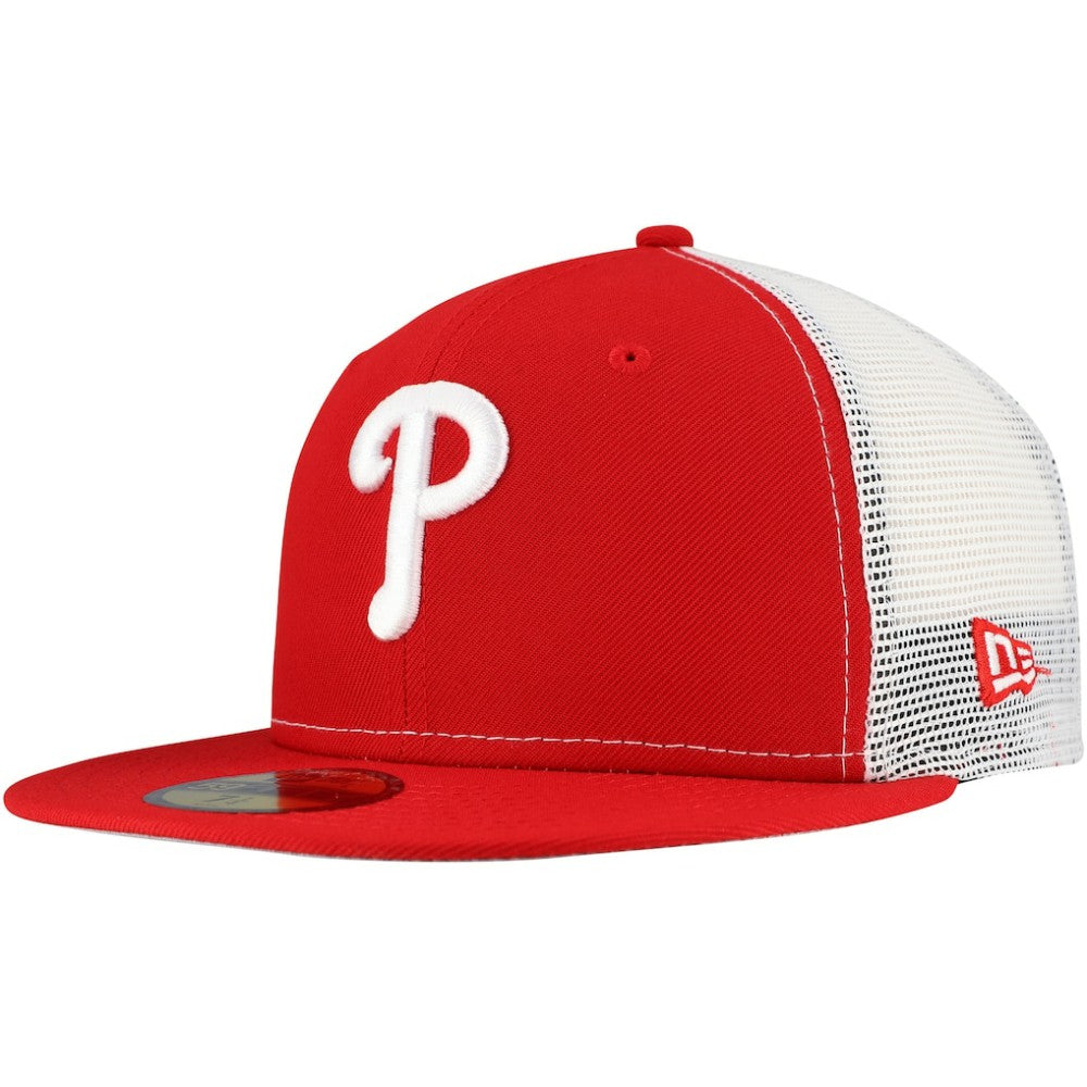 Philadelphia Phillies New Era Team Color 59FIFTY Trucker Fitted Hat - Red - New Era Online