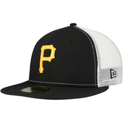 Pittsburgh Pirates New Era Team Color 59FIFTY Trucker Fitted Hat - Black - New Era Sale