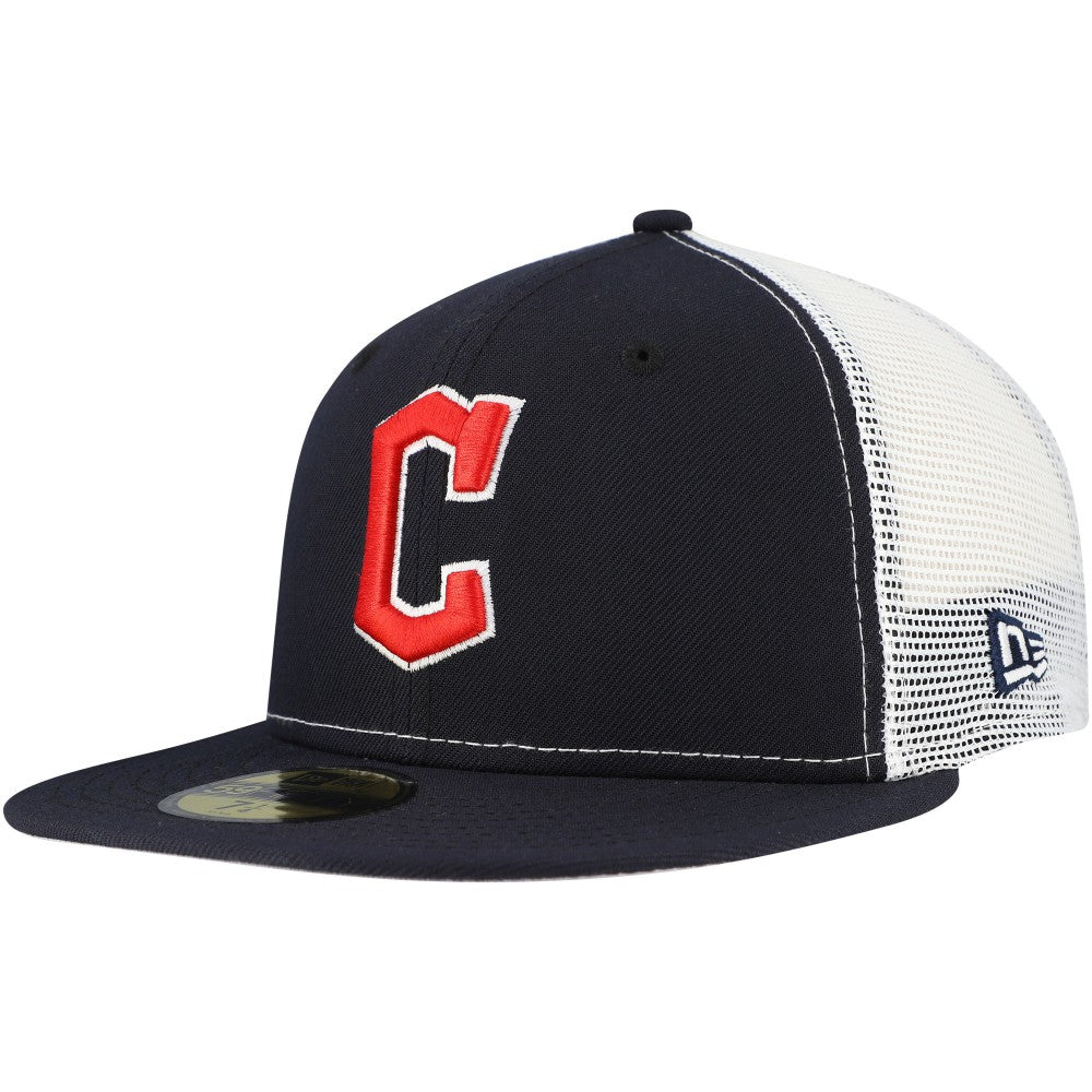 Cleveland Guardians New Era Team Color 59FIFTY Trucker Fitted Hat - Navy - New Era Lifestyle