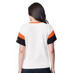 Philadelphia Flyers G-III 4Her by Carl Banks Women's Rink Oversized Rhinestone V-Neck T-Shirt - White - NHL 201432652