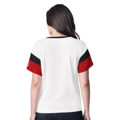 New Jersey Devils G-III 4Her by Carl Banks Women's Rink Oversized Rhinestone V-Neck T-Shirt - White - NHL 201432657
