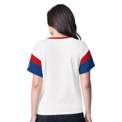 New York Rangers G-III 4Her by Carl Banks Women's Rink Oversized Rhinestone V-Neck T-Shirt - White - NHL 201432660