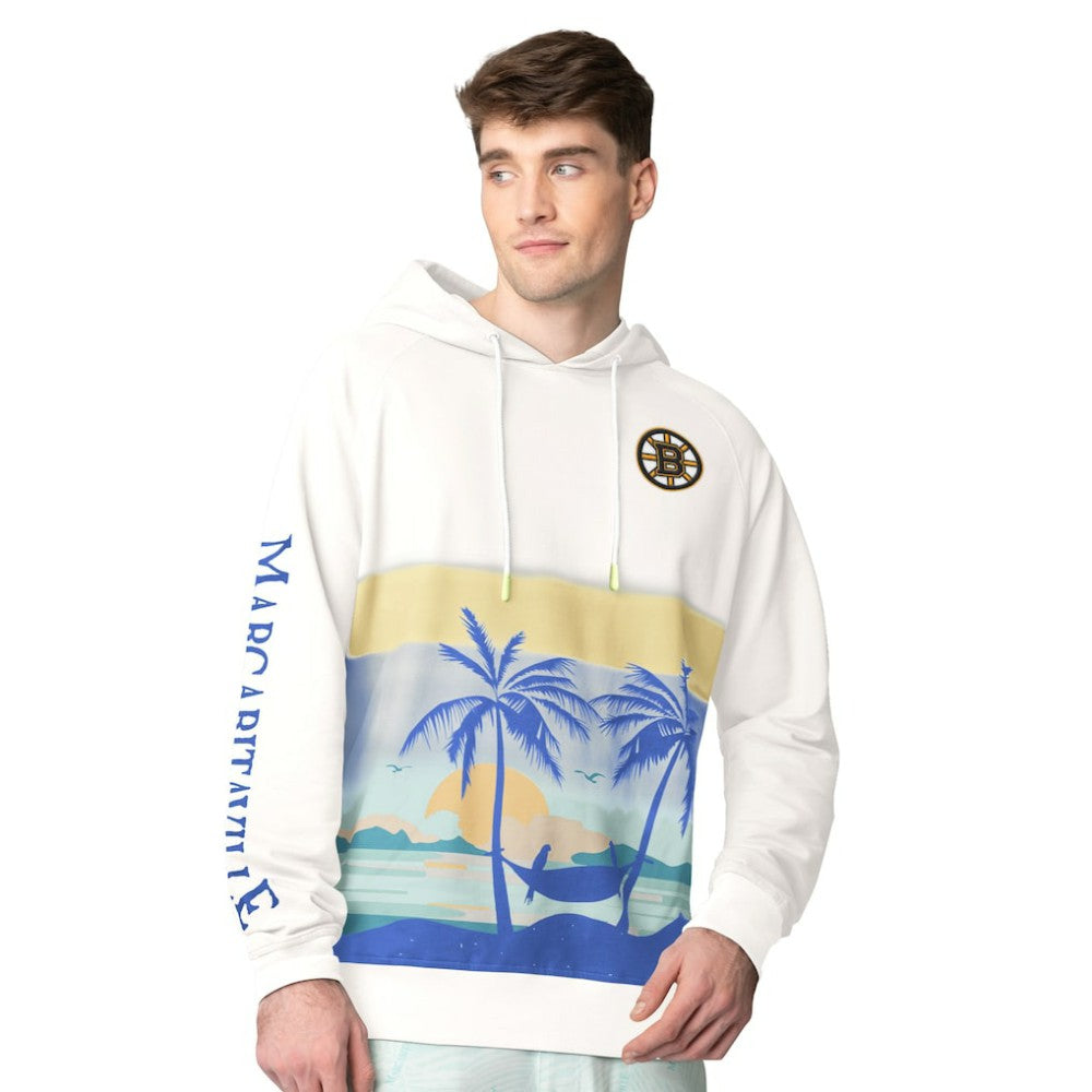 Boston Bruins Margaritaville Island Dream Peached Pullover Hoodie - Cream - NHL 201432731