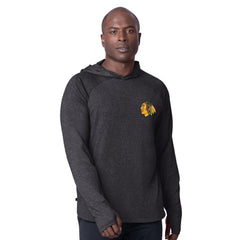Chicago Blackhawks MSX by Michael Strahan Fast Track Raglan Long Sleeve Hoodie T-Shirt - Black - NHL 201432760