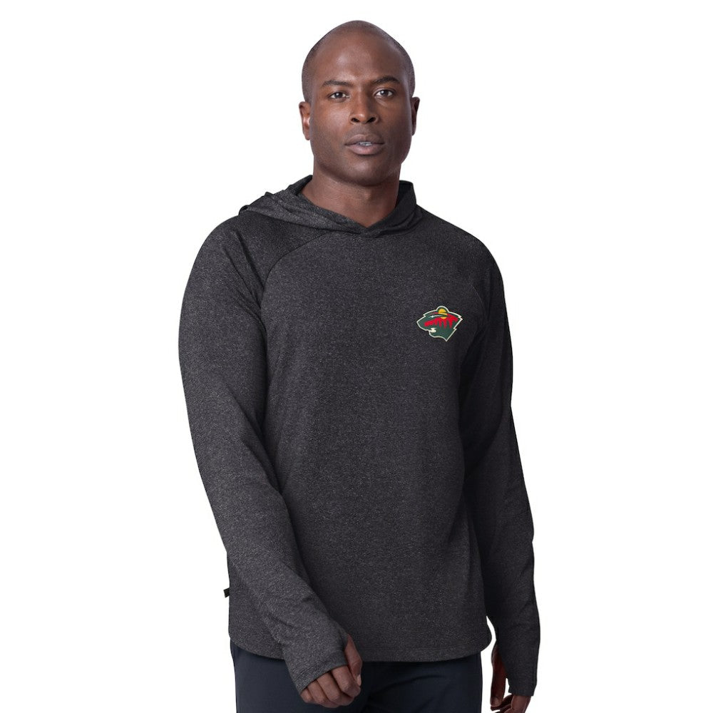 Minnesota Wild MSX by Michael Strahan Fast Track Raglan Long Sleeve Hoodie T-Shirt - Black - NHL 201432767
