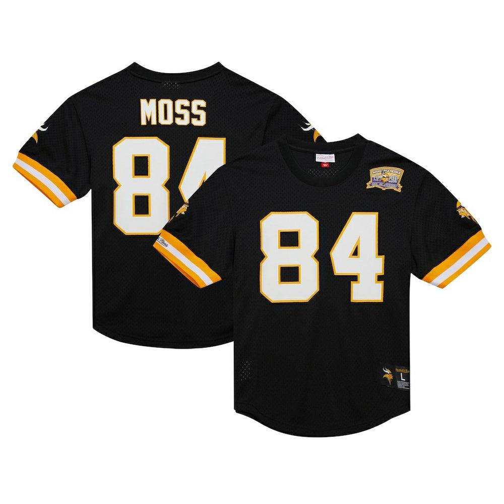 Mitchell & Ness Randy Moss Minnesota Vikings Retired Player Name & Number Mesh Top Black