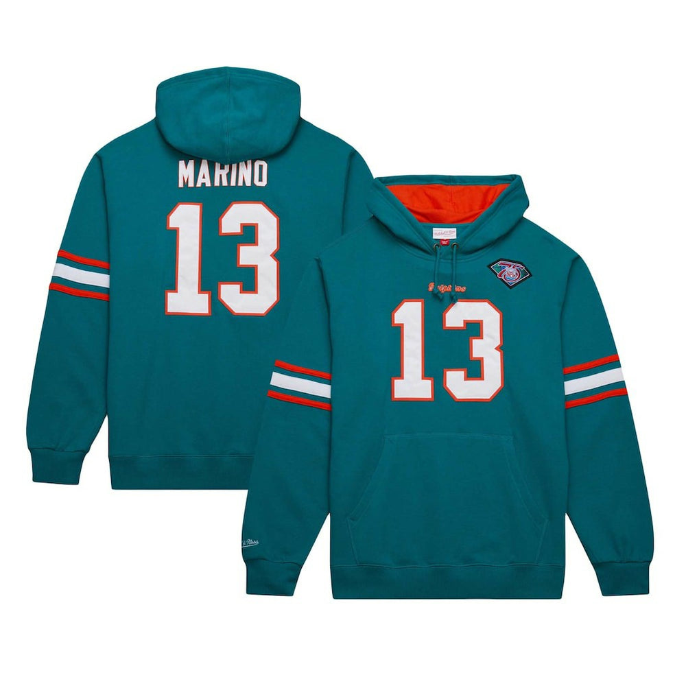 Mitchell & Ness Dan Marino Miami Dolphins Retired Player Name & Number Pullover Hoodie Aqua