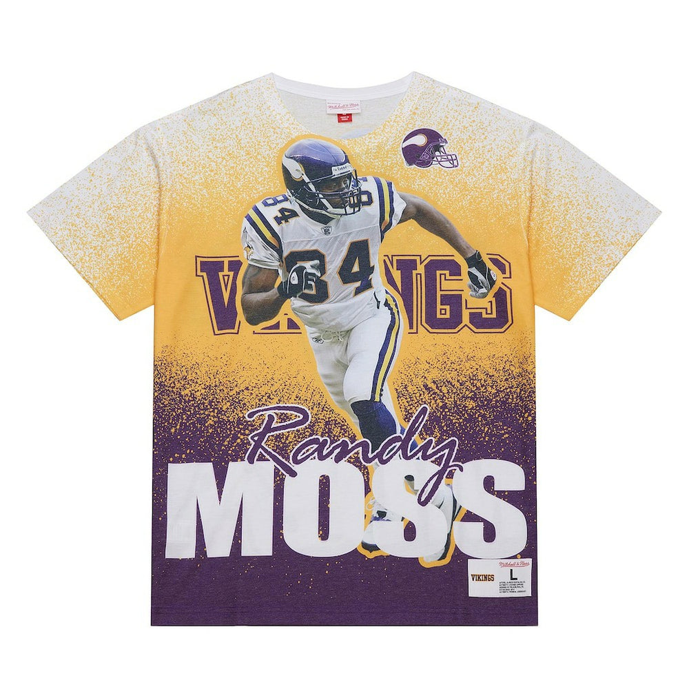 Mitchell & Ness Randy Moss Minnesota Vikings Burst Retired Player T-Shirt Gray