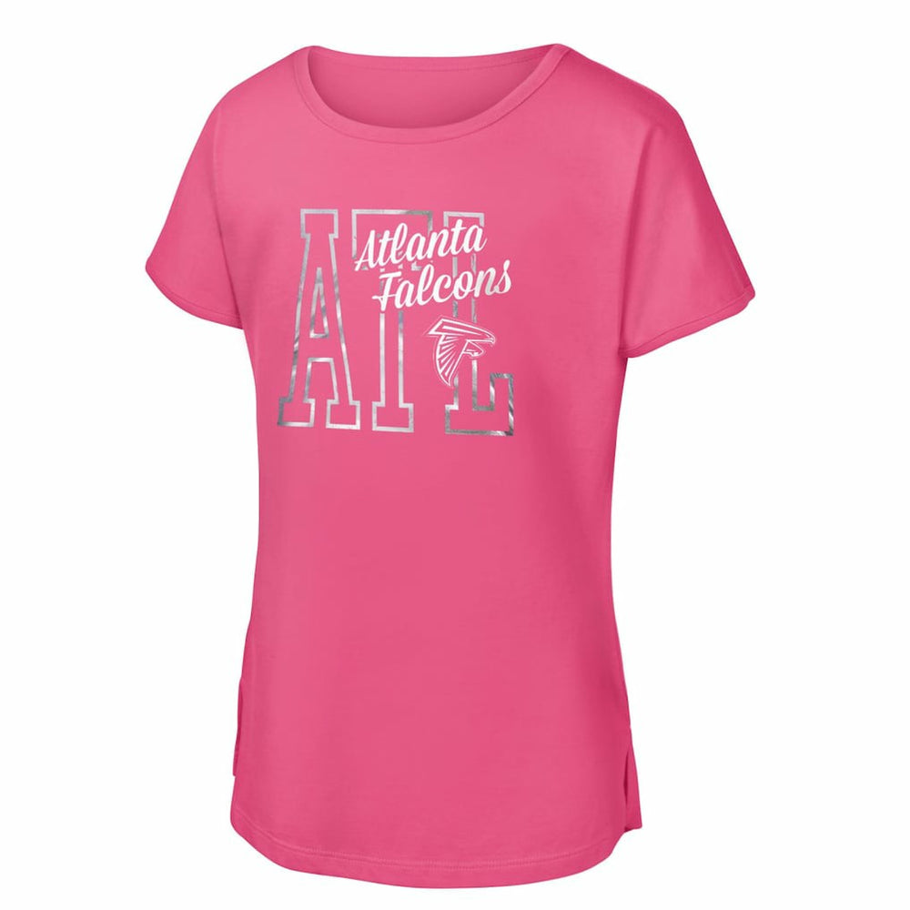 Atlanta Falcons Girls Youth Signal Caller Dolman T-Shirt Pink