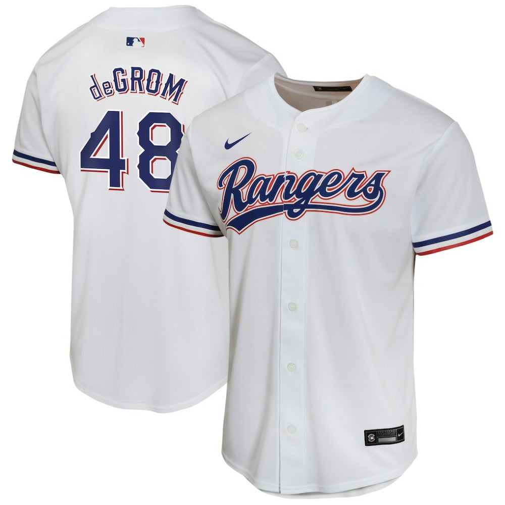 Jacob deGrom Texas Rangers Nike Youth Home Game Player Jersey - White - Nike Sale