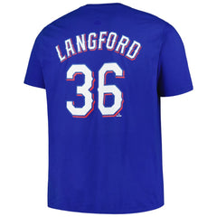 Wyatt Langford Texas Rangers Fanatics Big & Tall Name & Number T-Shirt - Royal - Fanatics Discount