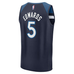 Anthony Edwards Minnesota Timberwolves Fast Break Replica Player Jersey Icon Edition Navy | Fanatics