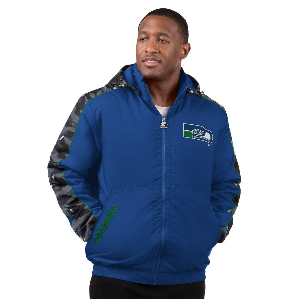 Seattle Seahawks Starter Thursday Night Gridiron Full-Zip Hoodie Jacket Royal
