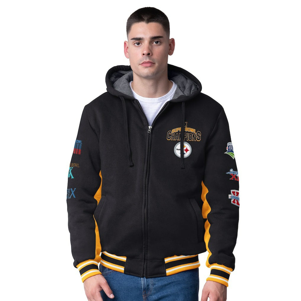 Pittsburgh Steelers G-III Extreme No Huddle Commemorative Full-Zip Hoodie Jacket Black