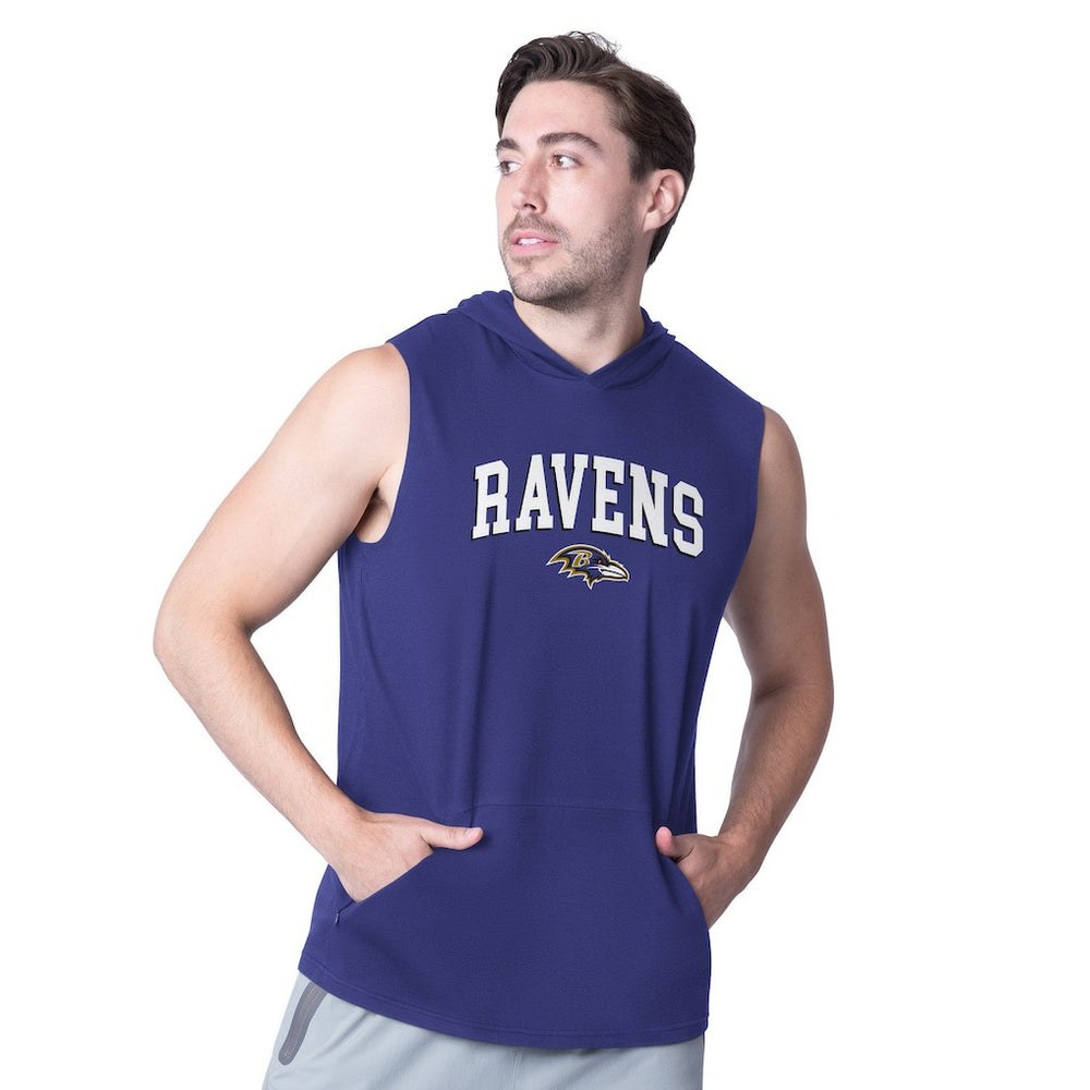 Baltimore Ravens MSX by Michael Strahan Action Sleeveless Pullover Hoodie Purple