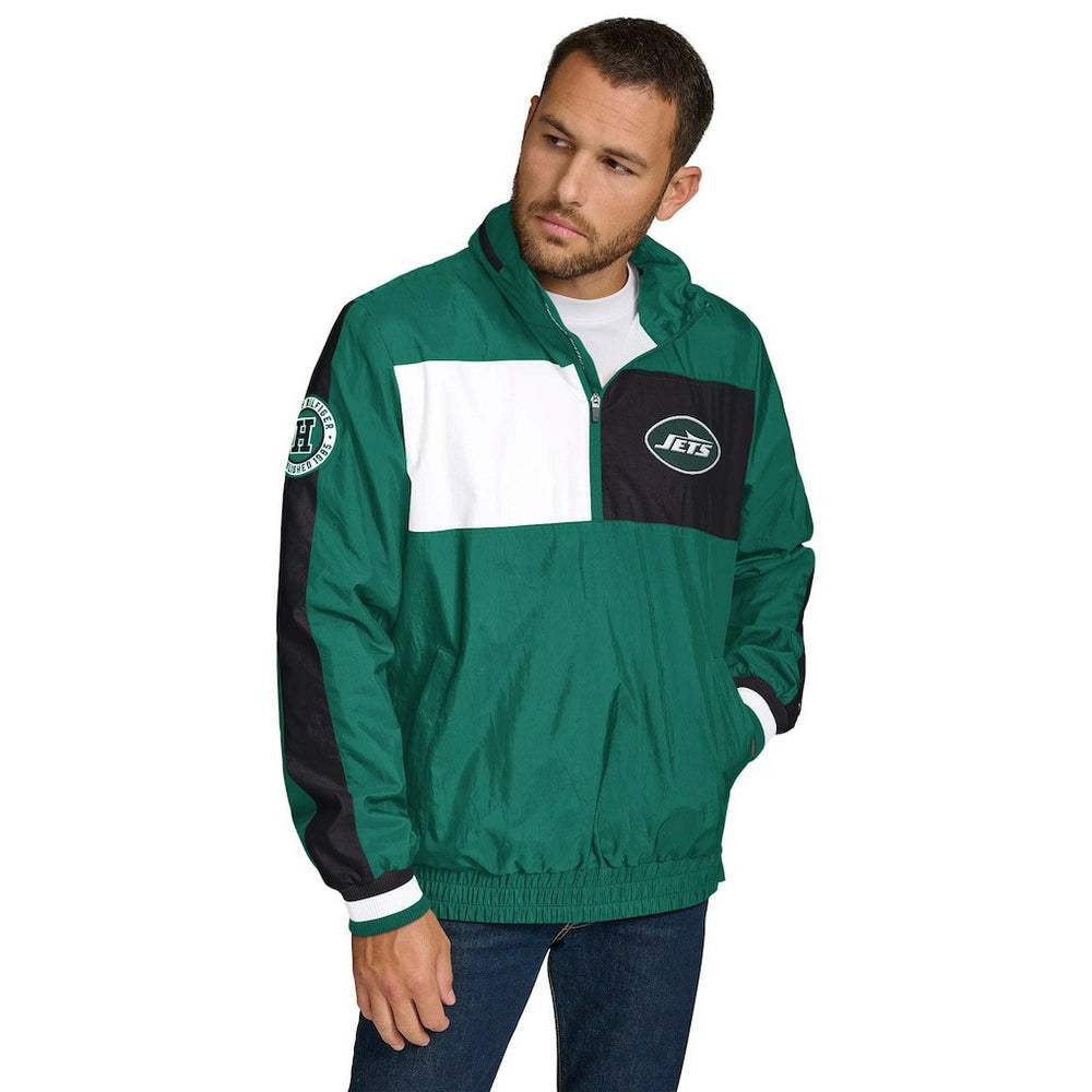 New York Jets Tommy Hilfiger Gael Lightweight Half-Zip Hoodie Jacket Green