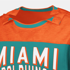Miami Dolphins G-III Sports by Carl Banks Adaptive Hail Mary Long Sleeve T-Shirt Aqua/Orange