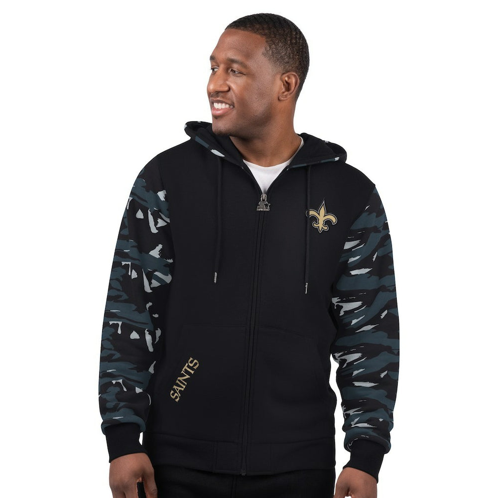 New Orleans Saints Starter Thursday Night Gridiron Full-Zip Hoodie Black