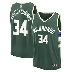 Giannis Antetokounmpo Milwaukee Bucks Fast Break Replica Player Jersey Icon Edition Hunter Green | Fanatics Near Me