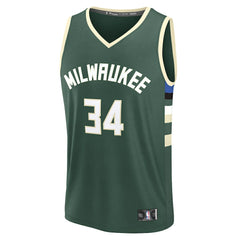 Giannis Antetokounmpo Milwaukee Bucks Fast Break Replica Player Jersey Icon Edition Hunter Green | Fanatics Near Me