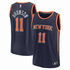 Jalen Brunson New York Knicks Fast Break Replica Player Jersey Statement Edition Navy | Fanatics Lifestyle