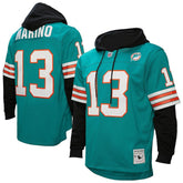 Mitchell & Ness Dan Marino Miami Dolphins Player Name & Number Hoodie Legacy Jersey Aqua