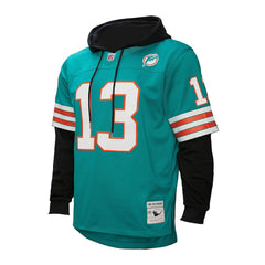 Mitchell & Ness Dan Marino Miami Dolphins Player Name & Number Hoodie Legacy Jersey Aqua