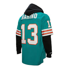 Mitchell & Ness Dan Marino Miami Dolphins Player Name & Number Hoodie Legacy Jersey Aqua