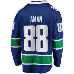 Nils Aman Vancouver Canucks Fanatics Home Premier Breakaway Player Jersey - Blue - NHL 201452161