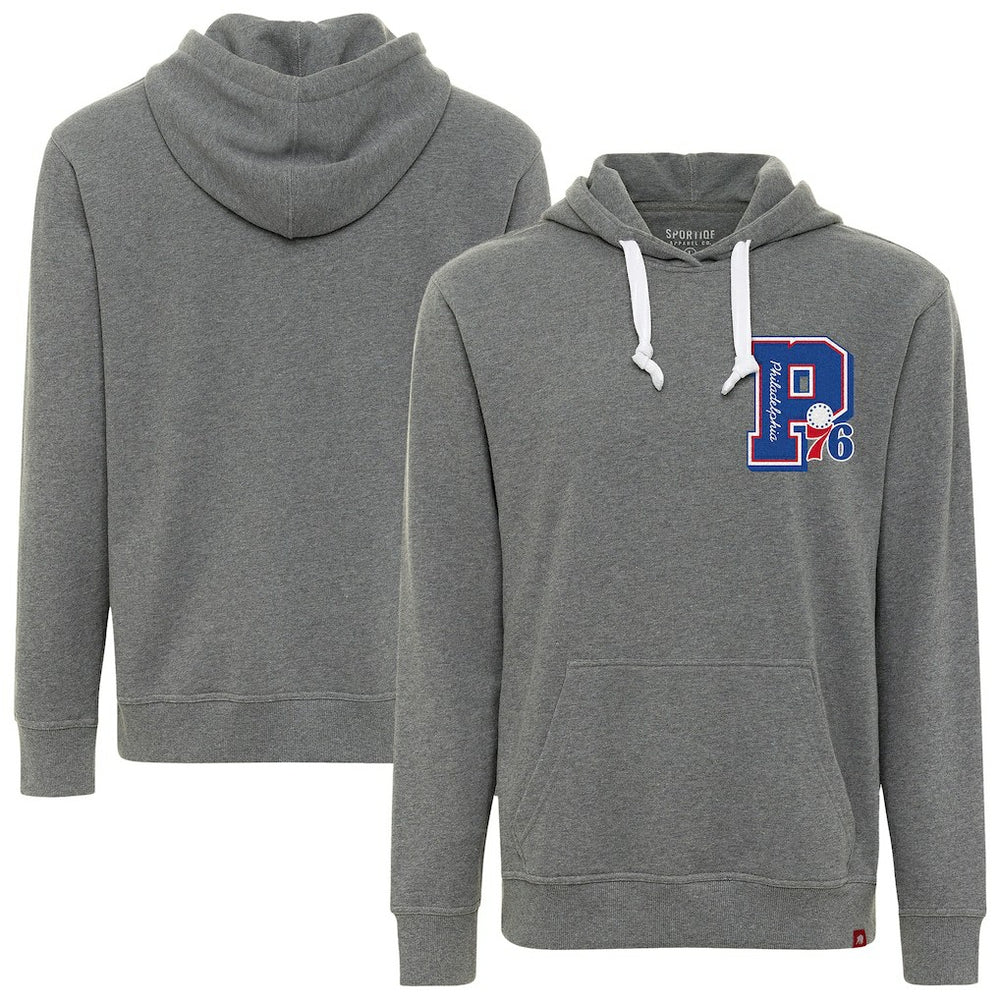 Philadelphia 76ers Sportiqe Unisex Varsity Collection Blake Pullover Hoodie Heather Gray