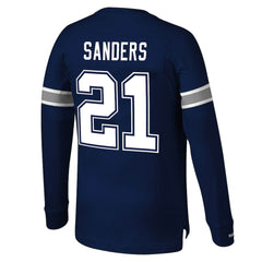 Mitchell & Ness Deion Sanders Dallas Cowboys Retired Player Name & Number Long Sleeve Top Navy