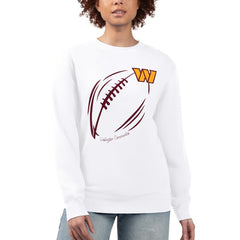 Washington Commanders G-III 4Her by Carl Banks Women's Football Logo Graphic Fleece Tri-Blend Pullover Sweatshirt White