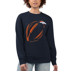 Denver Broncos G-III 4Her by Carl Banks Women's Football Logo Graphic Fleece Tri-Blend Pullover Sweatshirt Navy