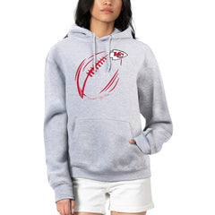 Kansas City Chiefs G-III 4Her by Carl Banks Women's Football Logo Fleece Tri-Blend Pullover Hoodie Heather Gray