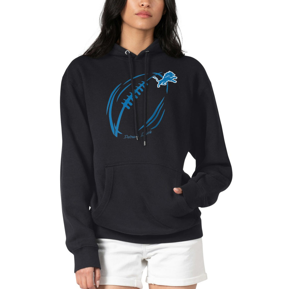 Detroit Lions G-III 4Her by Carl Banks Women's Football Logo Fleece Tri-Blend Pullover Hoodie Black