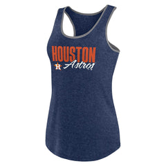 Houston Astros Profile Women's Plus Size Racerback Tank Top - Navy - MLB Sale