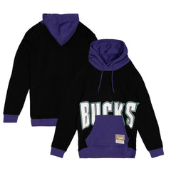 Milwaukee Bucks Hardwood Classics Big Face 5.0 Pullover Hoodie Black | Mitchell & Ness online